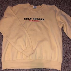 Yellow gulf shores crew neck